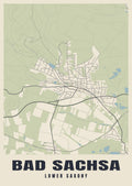Street map poster of Bad Sachsa, Lower Saxony