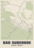 Street map poster of Bad Suderode, Saxony-Anhalt