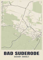 Street map poster of Bad Suderode, Saxony-Anhalt