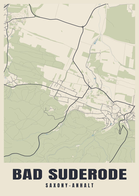 Bad Suderode Street Map Poster