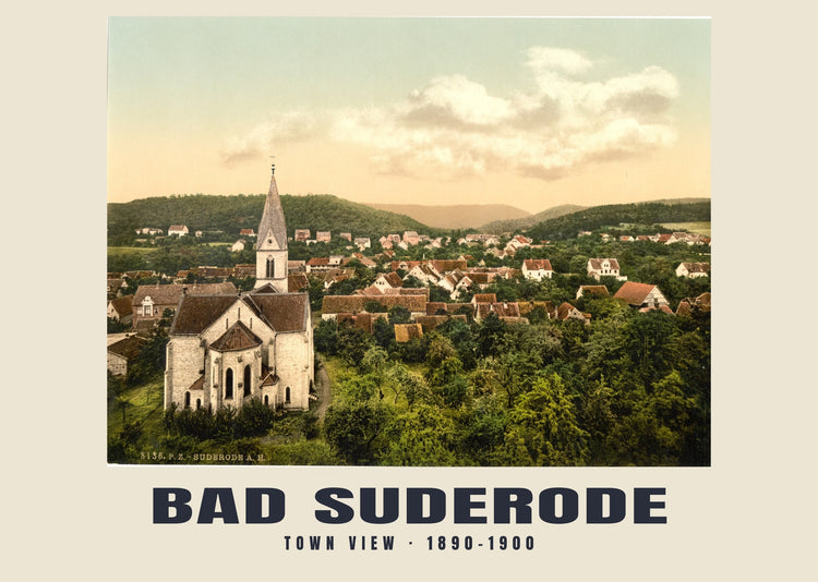 Veduta della città, Bad Suderode — 1890–1900 · Stampa di fotocromo d’epoca