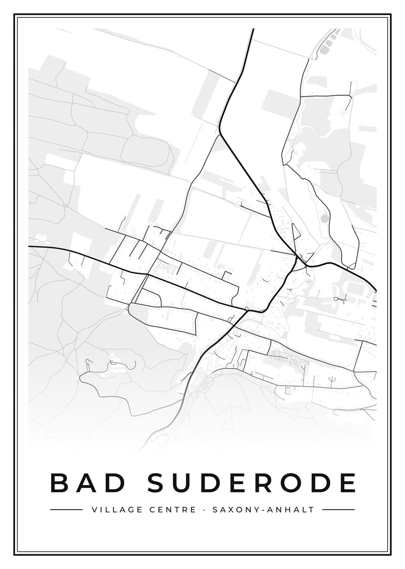 Bad Suderode Village Centre Street Map Poster