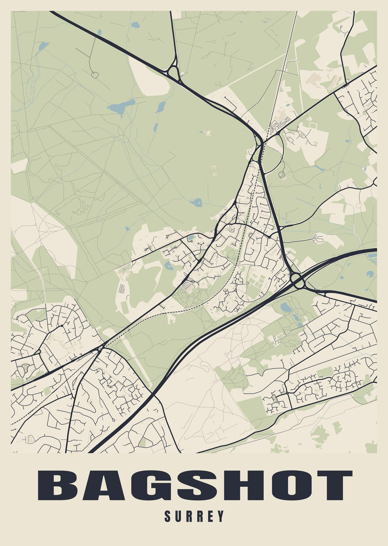 Bagshot Street Map Poster