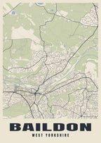 Street map poster of Baildon, West Yorkshire