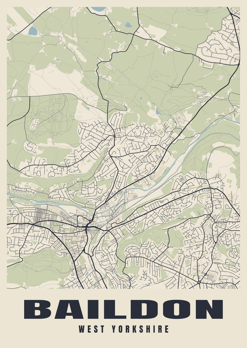 Baildon Street Map Poster