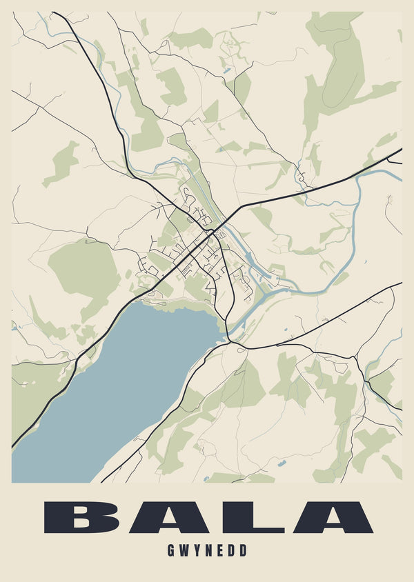 Bala Street Map Poster