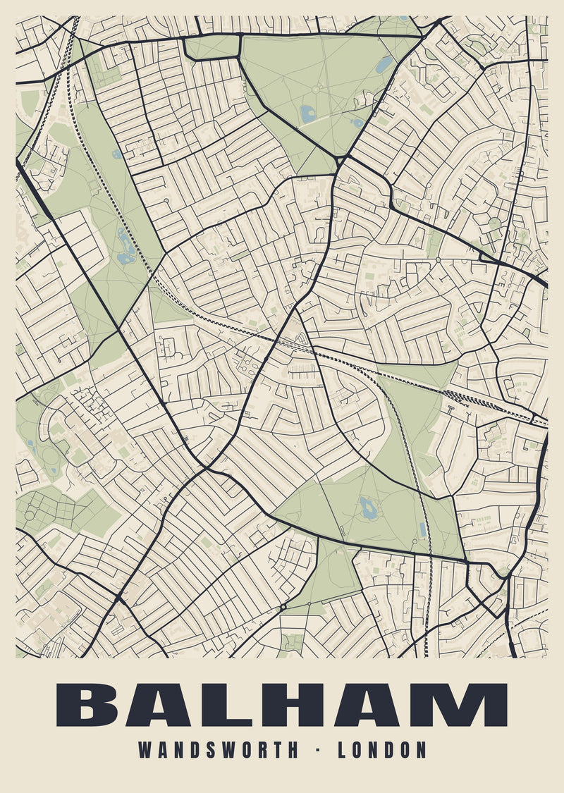 Balham Heritage Street Map Poster