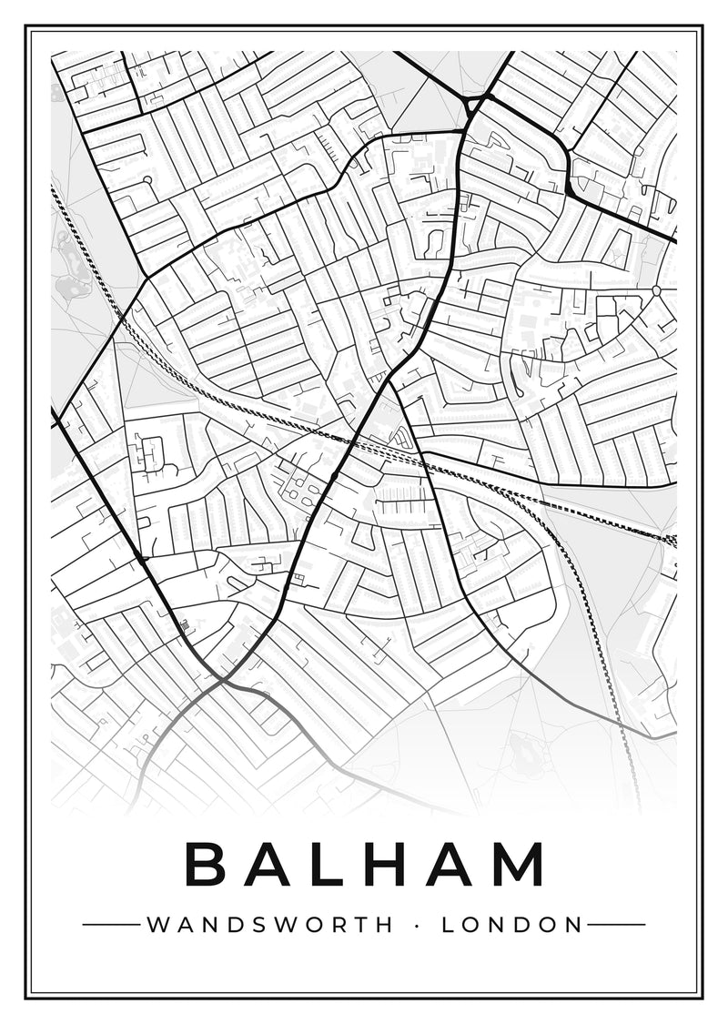 Balham Street Map Poster
