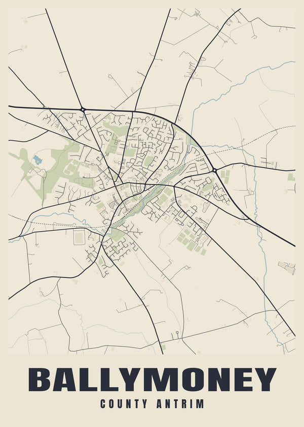 Ballymoney Street Map Poster