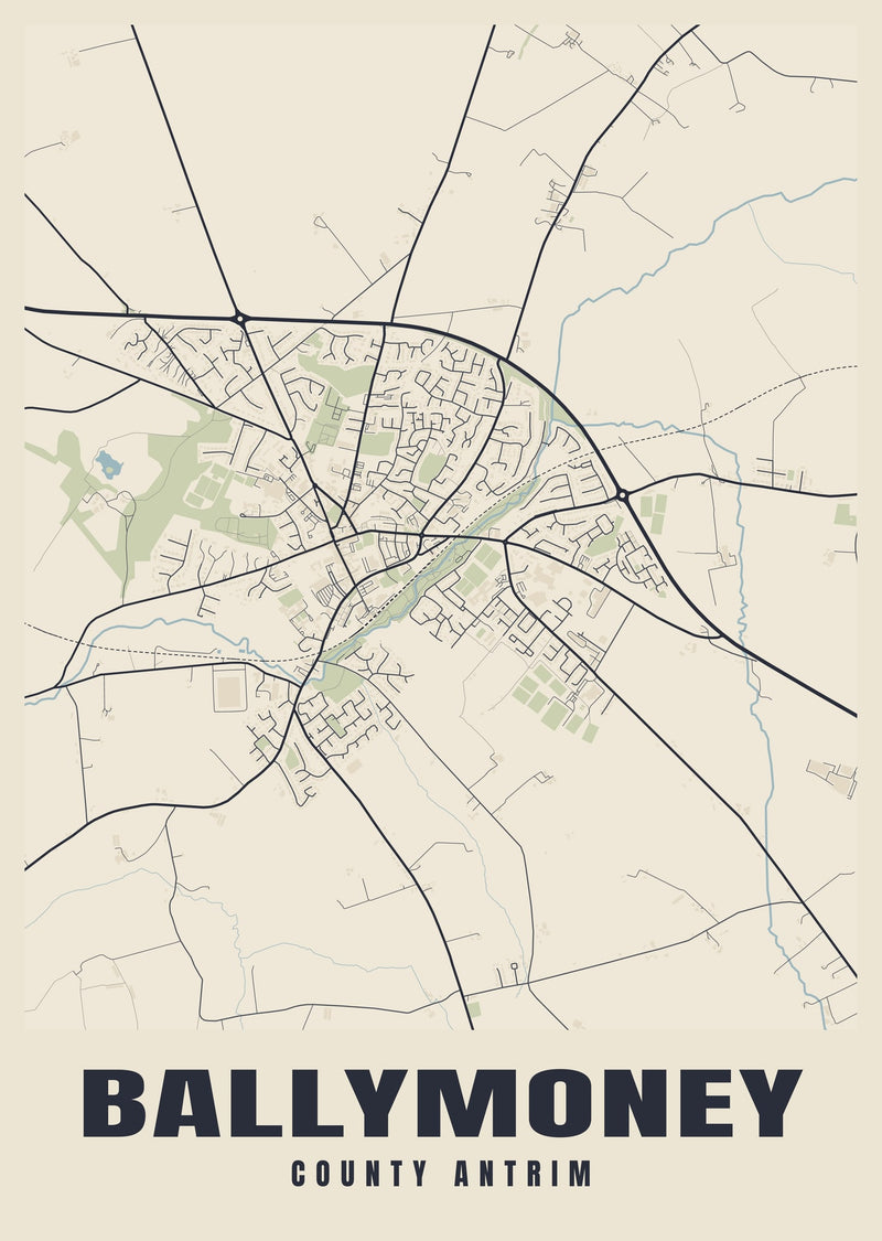 Ballymoney Street Map Poster