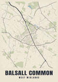 Street map poster of Balsall Common, West Midlands