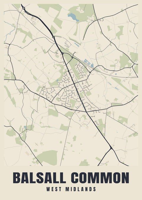 Balsall Common Street Map Poster