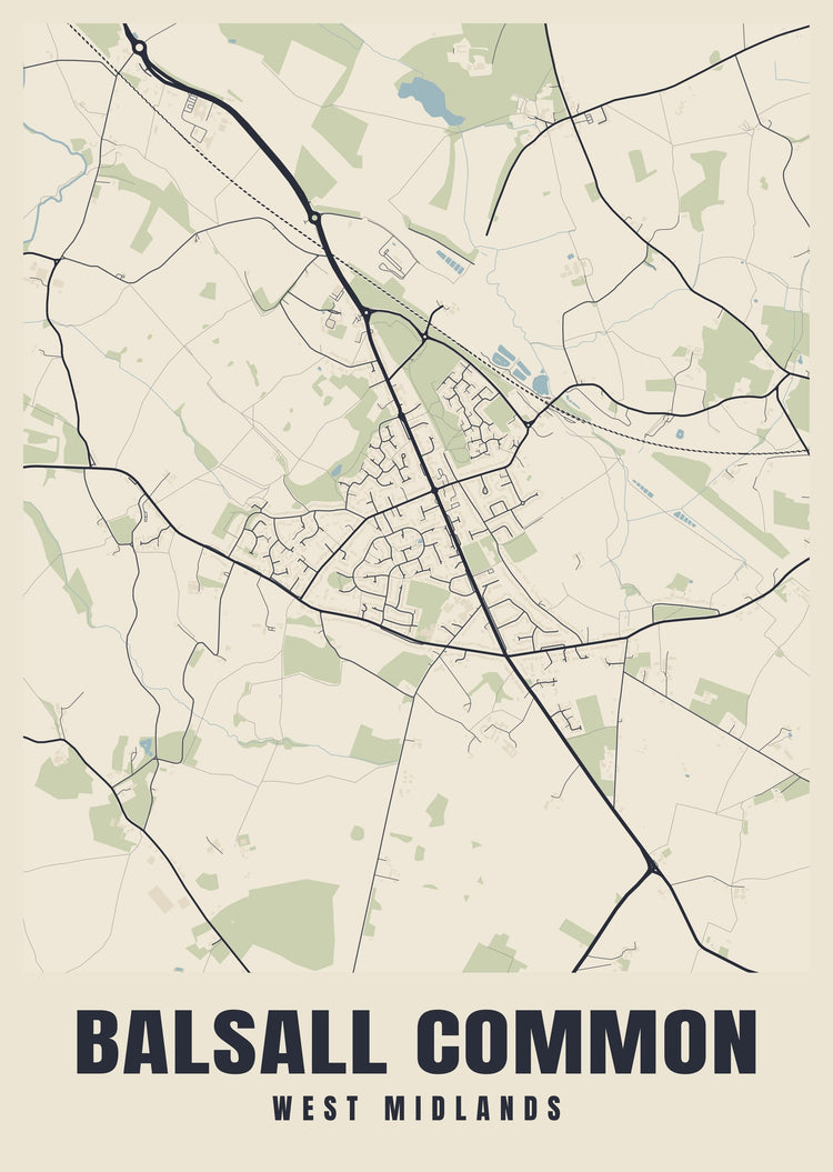 Balsall Common Street Map Poster