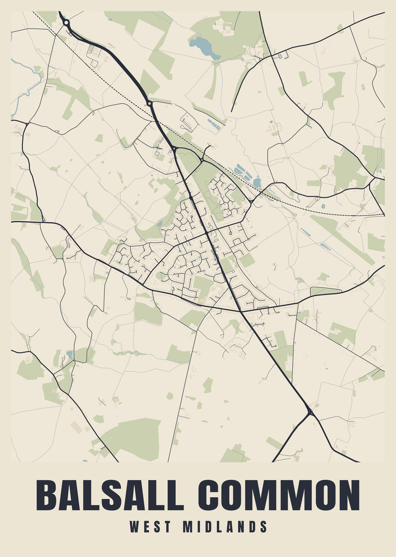 Balsall Common Street Map Poster