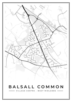 Balsall Common Village Centre Street Map Poster