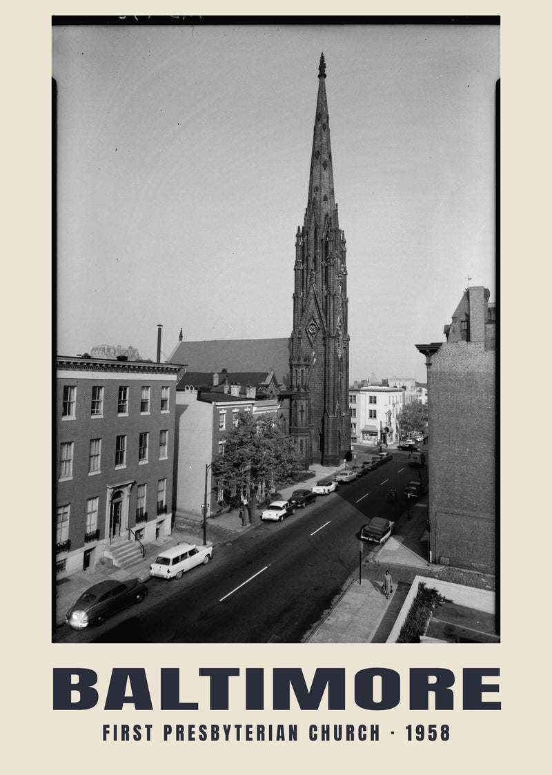 First Presbyterian Church, Baltimore — 1958 · Stampa fotografica storica