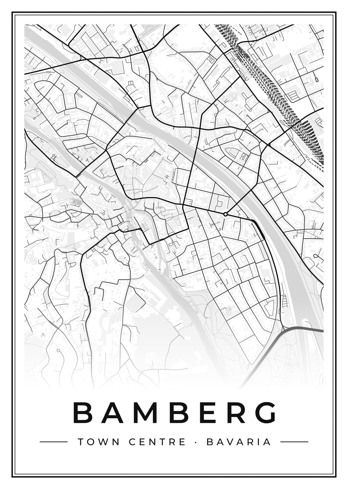 Street map poster of Bamberg town centre, Bavaria
