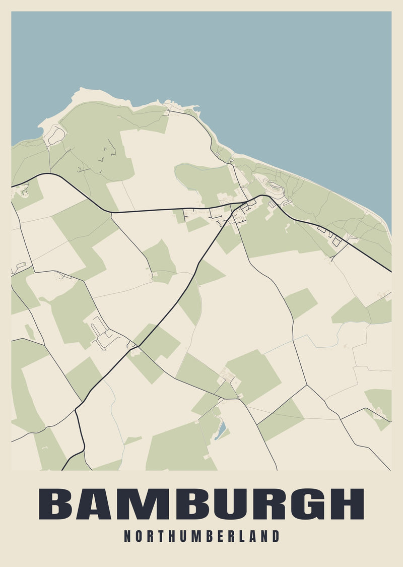 Bamburgh Street Map Poster