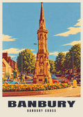 Banbury Cross poster, Retro Railway style