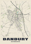 Street map poster of Banbury, Oxfordshire