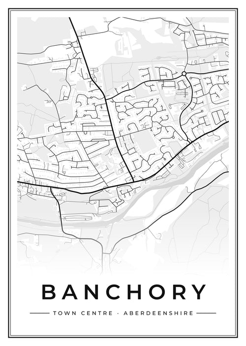 Street map poster of Banchory town centre, Aberdeenshire