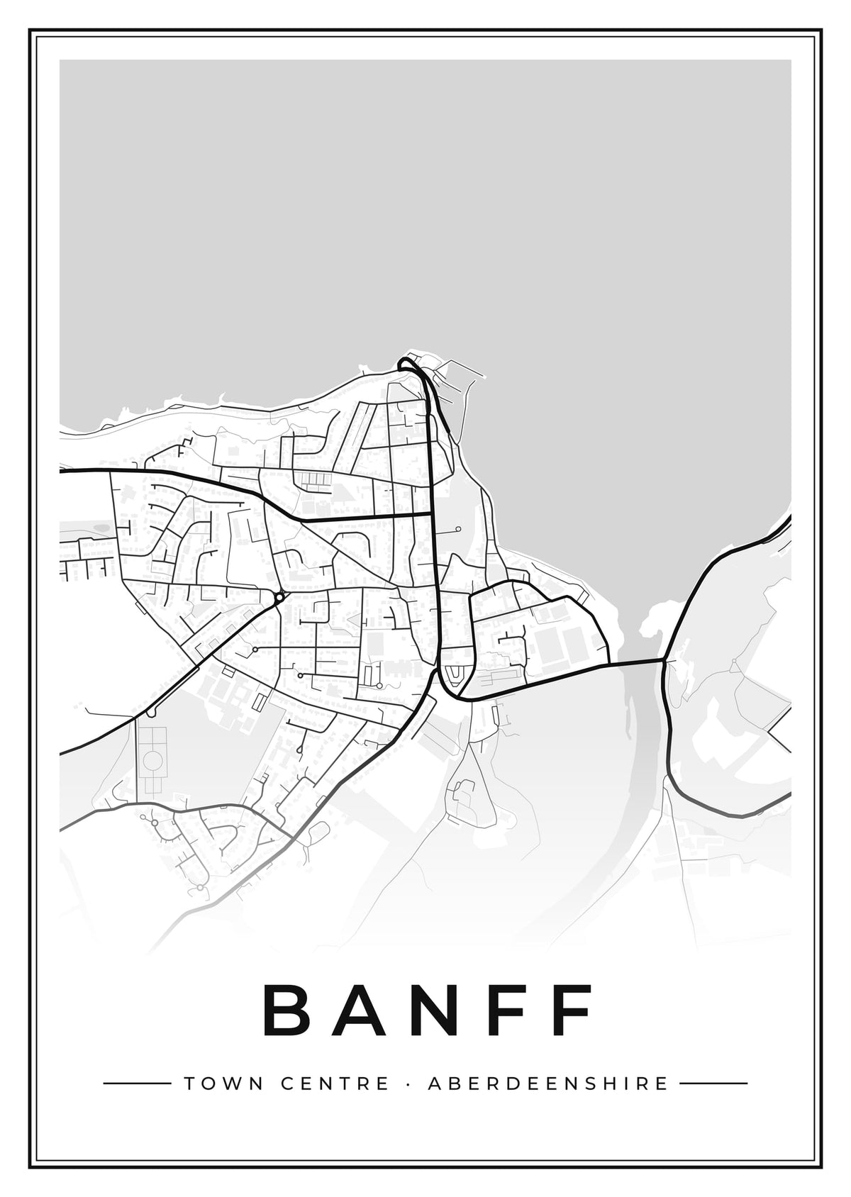 Street map poster of Banff town centre, Aberdeenshire