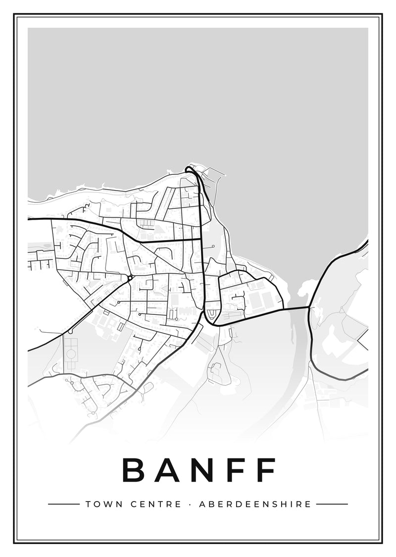 Banff Town Centre Street Map Poster