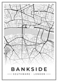 Street map poster of Bankside, Southwark, London