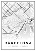 Street map poster of Barcelona city centre, Catalonia