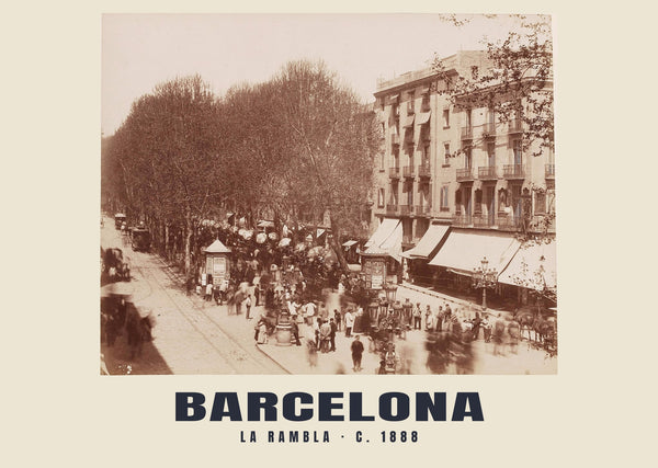 La Rambla, Barcelona — c. 1888 · Historic photograph print