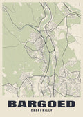 Street map poster of Bargoed, Caerphilly