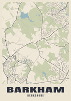 Street map poster of Barkham, Berkshire