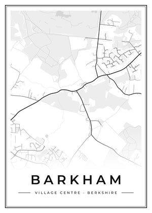 Barkham Village Centre Street Map Poster