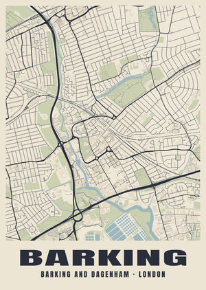 Barking Heritage Street Map Poster