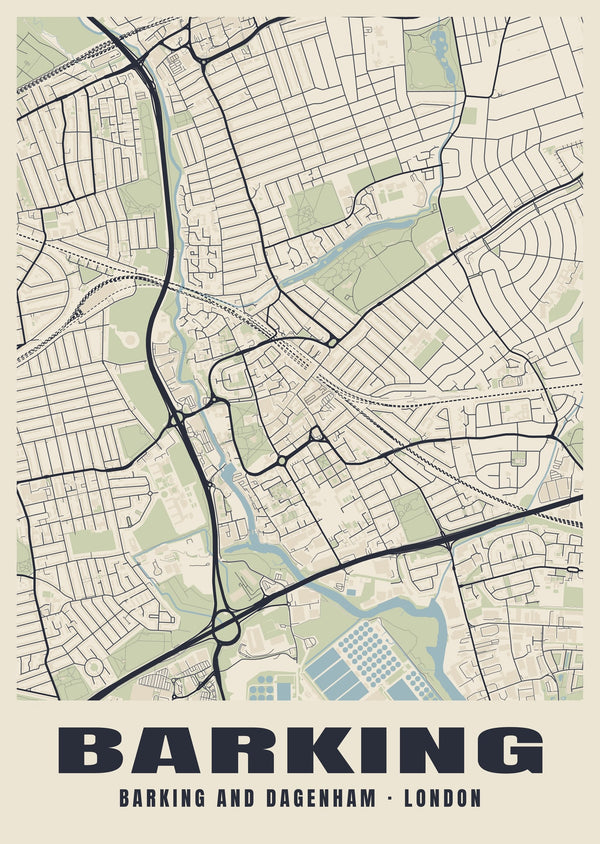 Barking Heritage Street Map Poster