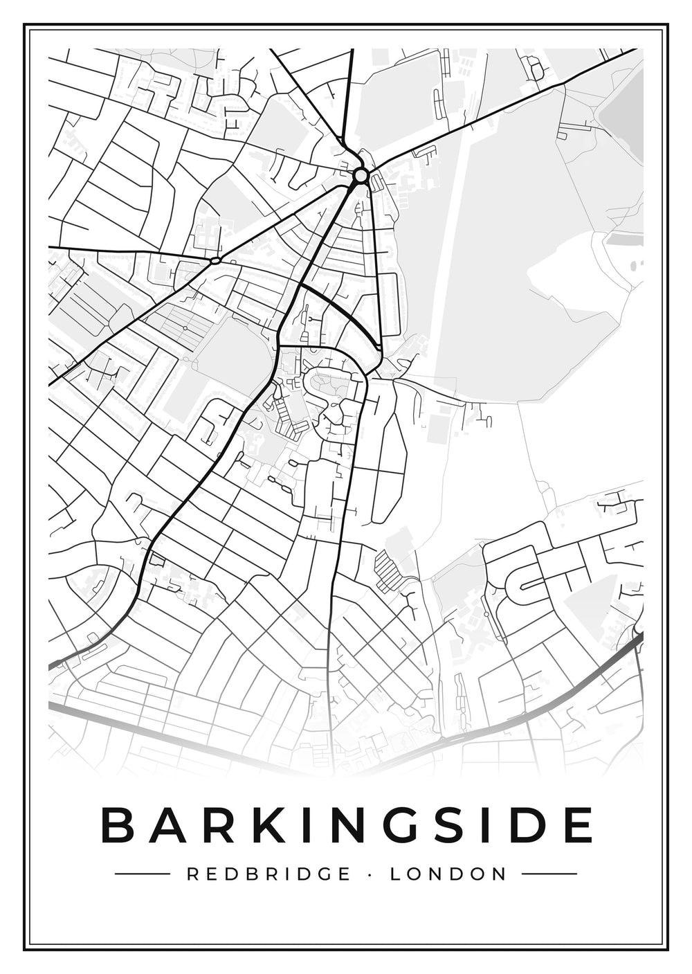 Barkingside Street Map Poster