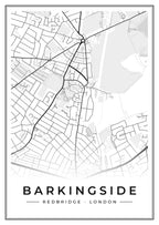 Street map poster of Barkingside, Redbridge, London