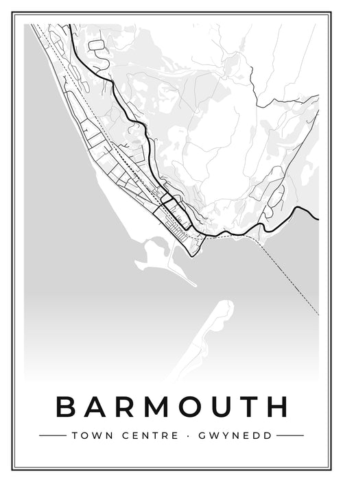 Street map poster of Barmouth town centre, Gwynedd