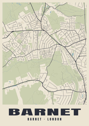 Barnet Heritage Street Map Poster