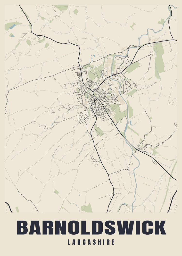 Barnoldswick Street Map Poster