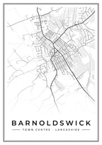 Street map poster of Barnoldswick town centre, Lancashire