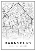 Street map poster of Barnsbury, Islington, London