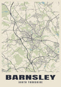 Street map poster of Barnsley, South Yorkshire