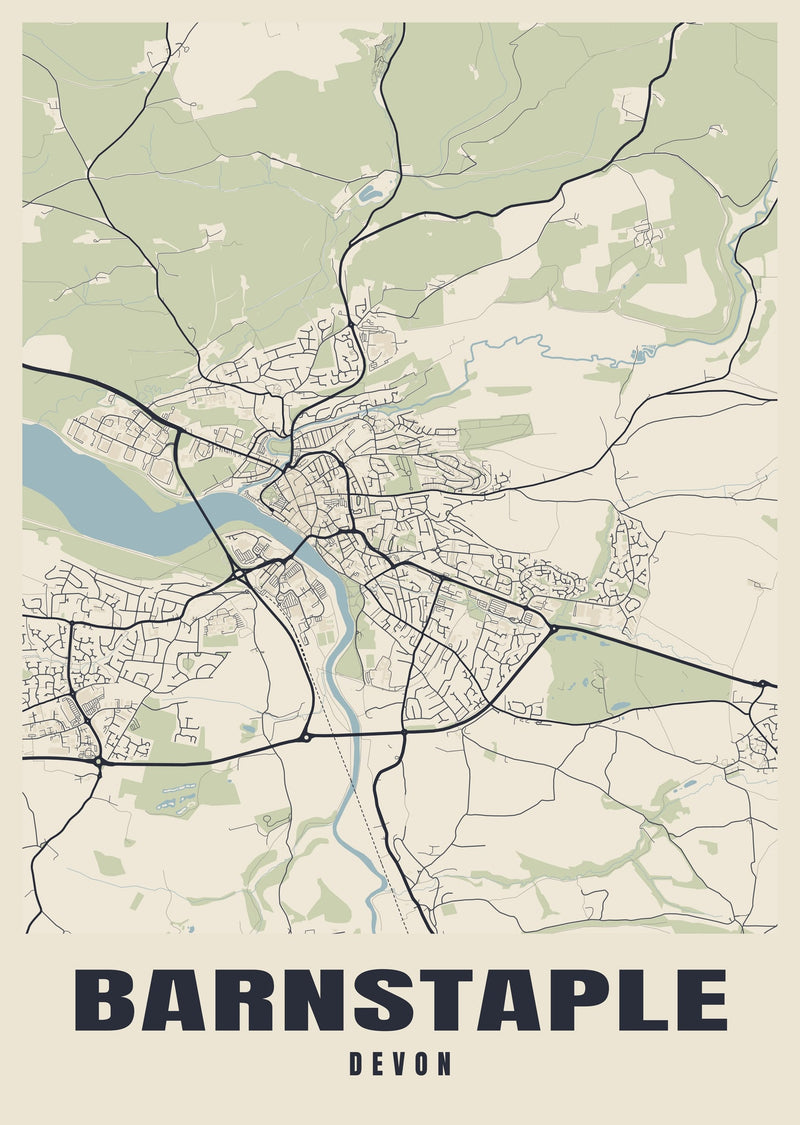 Barnstaple Street Map Poster