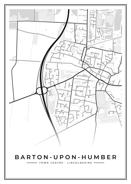 Street map poster of Barton-upon-Humber town centre, Lincolnshire
