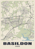 Street map poster of Basildon, Essex