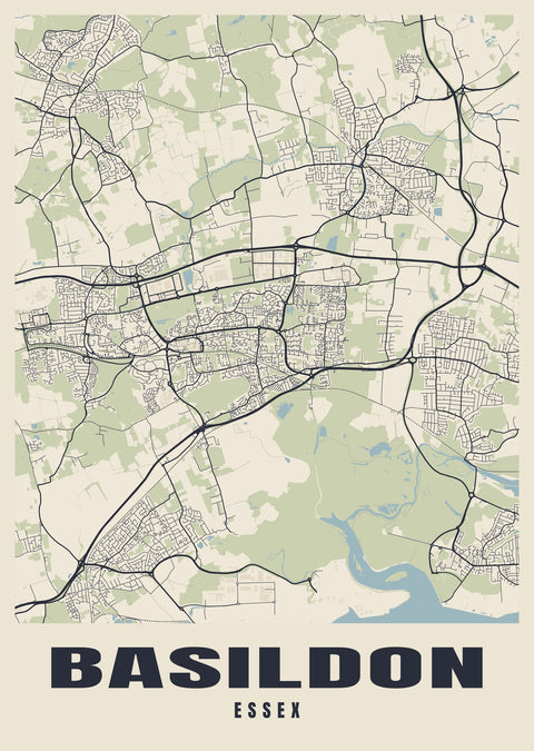 Basildon Street Map Poster