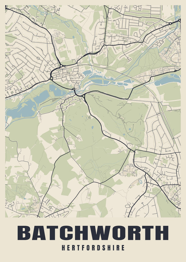 Batchworth Street Map Poster