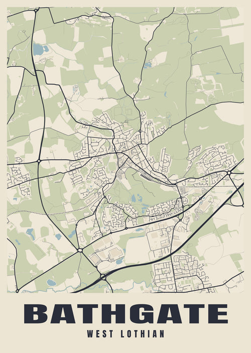 Street map poster of Bathgate, West Lothian