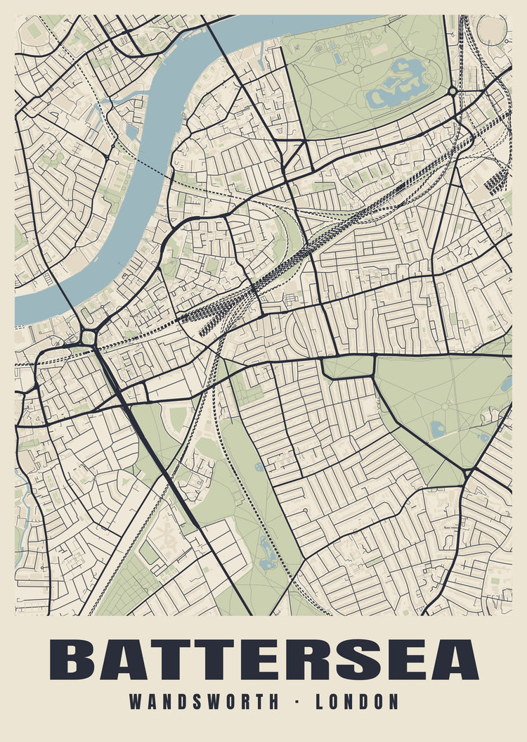 Battersea Heritage Street Map Poster